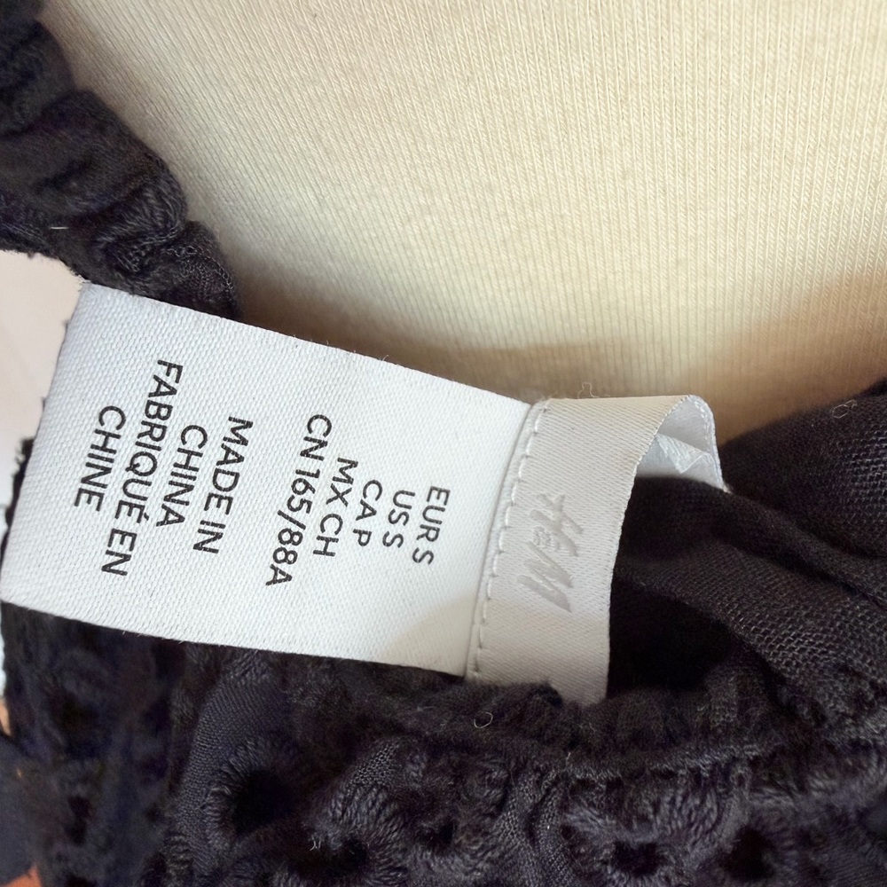 H&M Black Eyelet Spaghetti-Strap Mini Dress - Picture 8 of 8